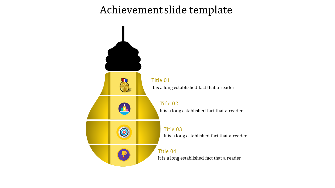 Achievement Slide Template Presentation-Bulb Model